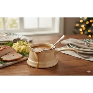 Vintage Pfaltzgraff Stoneware‎ "VILLAGE" Handled Gravy Boat Retired Pattern